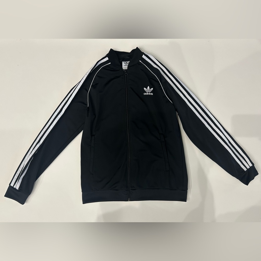 Adidas Kids Black and White Track Jacket
